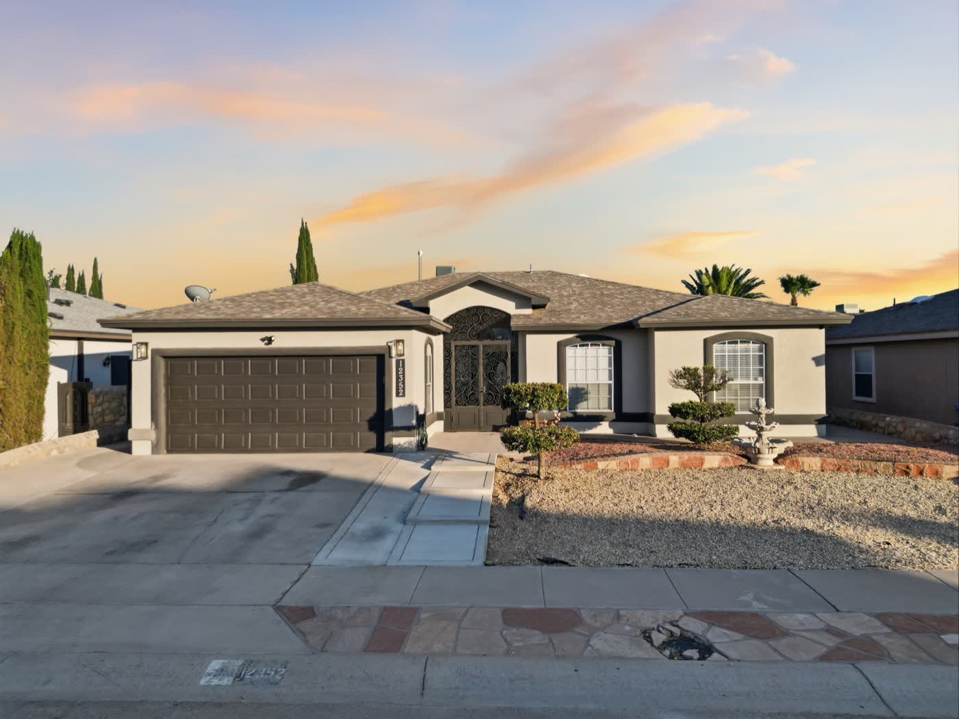 Exterior photo of an El Paso home at golden hour